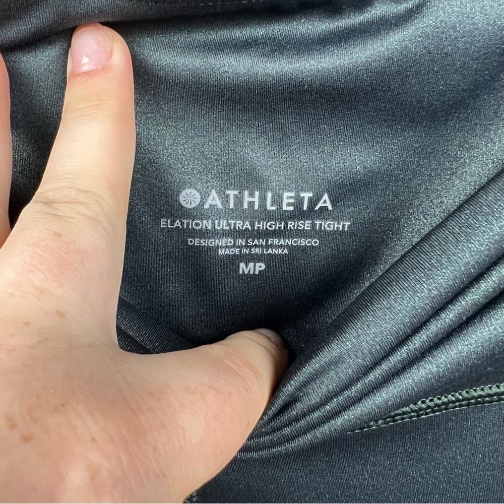 Athleta Elation Ultra High Rise Shimmer Tight in Powervita Nordic Teal Sz M - Picture 6 of 6